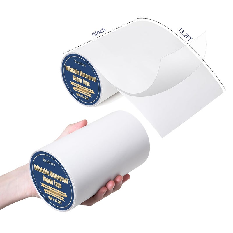 Breliter Inflatable Waterproof Repair Tape - Waterproof TPU Patch Repair Kit, Sealing Repair Tape for Air Mattress, Bounce House, Inflatable Toys, Tent, Swimming Ring, Heavy Duty - 6in x 13.2ft - Image 2